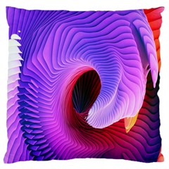 Digital Art Spirals Wave Waves Chevron Red Purple Blue Pink Standard Flano Cushion Case (two Sides) by Mariart