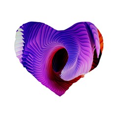 Digital Art Spirals Wave Waves Chevron Red Purple Blue Pink Standard 16  Premium Flano Heart Shape Cushions by Mariart