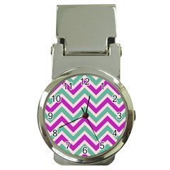 Zig Zags Pattern Money Clip Watches by Valentinaart