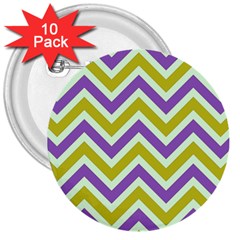 Zig Zags Pattern 3  Buttons (10 Pack)  by Valentinaart