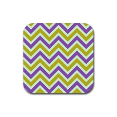 Zig Zags Pattern Rubber Coaster (square)  by Valentinaart