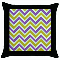 Zig Zags Pattern Throw Pillow Case (black) by Valentinaart