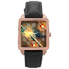 Light Space Rose Gold Leather Watch  by DeneWestUK