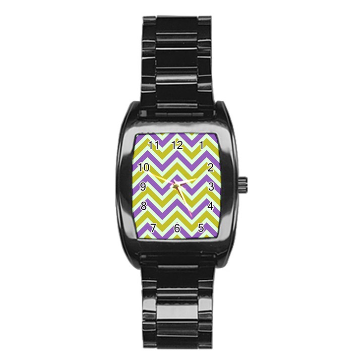 Zig zags pattern Stainless Steel Barrel Watch