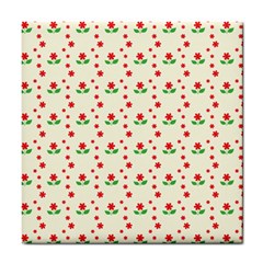 Flower Floral Sunflower Rose Star Red Green Tile Coasters by Mariart