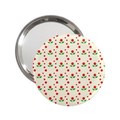 Flower Floral Sunflower Rose Star Red Green 2 25  Handbag Mirrors by Mariart