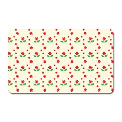 Flower Floral Sunflower Rose Star Red Green Magnet (rectangular) by Mariart