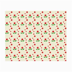 Flower Floral Sunflower Rose Star Red Green Small Glasses Cloth (2-side) by Mariart