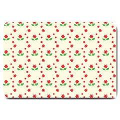 Flower Floral Sunflower Rose Star Red Green Large Doormat  by Mariart