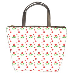 Flower Floral Sunflower Rose Star Red Green Bucket Bags by Mariart