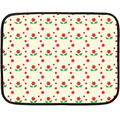 Flower Floral Sunflower Rose Star Red Green Double Sided Fleece Blanket (mini)  by Mariart