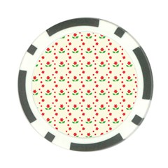 Flower Floral Sunflower Rose Star Red Green Poker Chip Card Guard (10 Pack) by Mariart