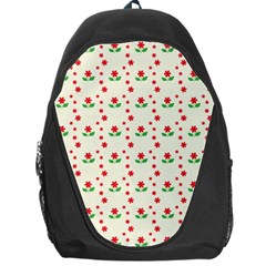 Flower Floral Sunflower Rose Star Red Green Backpack Bag by Mariart