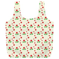 Flower Floral Sunflower Rose Star Red Green Full Print Recycle Bags (l)  by Mariart