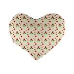 Flower Floral Sunflower Rose Star Red Green Standard 16  Premium Flano Heart Shape Cushions Back