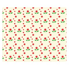 Flower Floral Sunflower Rose Star Red Green Double Sided Flano Blanket (small) 