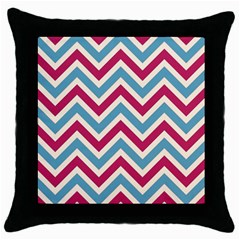 Zig Zags Pattern Throw Pillow Case (black) by Valentinaart