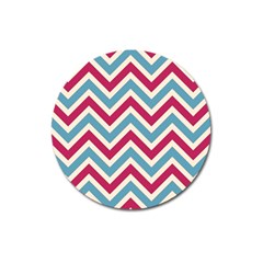 Zig Zags Pattern Magnet 3  (round) by Valentinaart