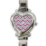 Zig zags pattern Heart Italian Charm Watch Front