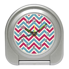 Zig Zags Pattern Travel Alarm Clocks by Valentinaart