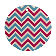 Zig Zags Pattern Round Ornament (two Sides)