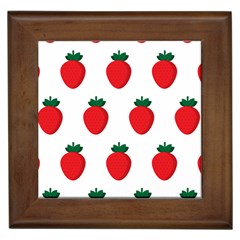 Fruit Strawberries Red Green Framed Tiles