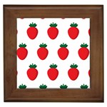 Fruit Strawberries Red Green Framed Tiles Front