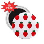 Fruit Strawberries Red Green 2.25  Magnets (10 pack)  Front