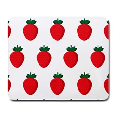 Fruit Strawberries Red Green Large Mousepads by Mariart