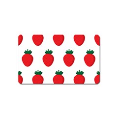 Fruit Strawberries Red Green Magnet (name Card) by Mariart