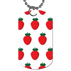 Fruit Strawberries Red Green Dog Tag (one Side) by Mariart