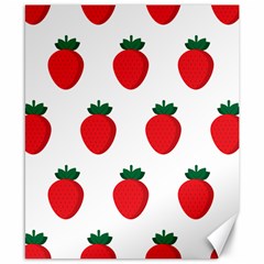 Fruit Strawberries Red Green Canvas 8  X 10  by Mariart