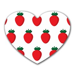 Fruit Strawberries Red Green Heart Mousepads