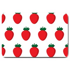 Fruit Strawberries Red Green Large Doormat  by Mariart