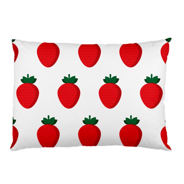 Fruit Strawberries Red Green Pillow Case