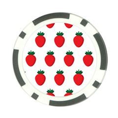 Fruit Strawberries Red Green Poker Chip Card Guard (10 Pack) by Mariart