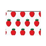 Fruit Strawberries Red Green Cosmetic Bag (Large)  Front