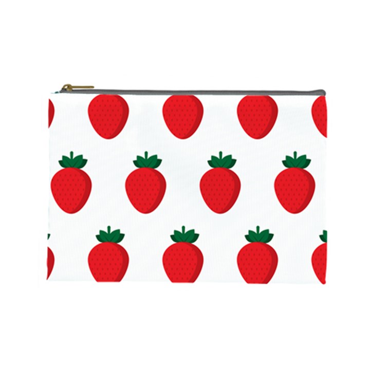 Fruit Strawberries Red Green Cosmetic Bag (Large) 