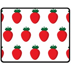 Fruit Strawberries Red Green Fleece Blanket (medium) 