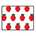 Fruit Strawberries Red Green Fleece Blanket (Small) 50 x40  Blanket Front