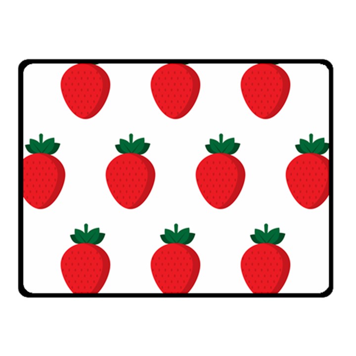 Fruit Strawberries Red Green Fleece Blanket (Small)