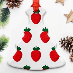 Fruit Strawberries Red Green Christmas Tree Ornament (two Sides) by Mariart