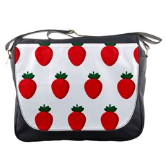 Fruit Strawberries Red Green Messenger Bags