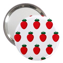 Fruit Strawberries Red Green 3  Handbag Mirrors by Mariart