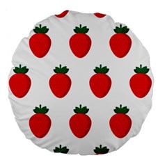 Fruit Strawberries Red Green Large 18  Premium Round Cushions by Mariart