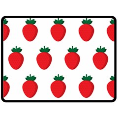 Fruit Strawberries Red Green Double Sided Fleece Blanket (large)  by Mariart