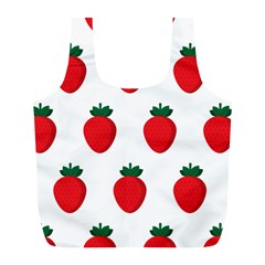 Fruit Strawberries Red Green Full Print Recycle Bags (l)  by Mariart