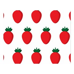 Fruit Strawberries Red Green Double Sided Flano Blanket (large) 