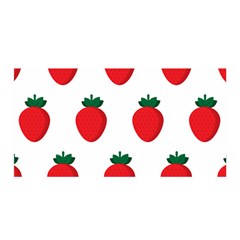 Fruit Strawberries Red Green Satin Wrap