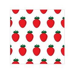 Fruit Strawberries Red Green Small Satin Scarf (square) by Mariart